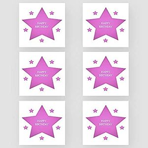 Marvello Lot de 6 cartes d'anniversaire rose avec étoiles Enveloppes de qualité supérieure incluses Un motif Vierge à l'intérieur Pour elle, maman, tante, sœur, grand-mère, fille, amie - Publicité