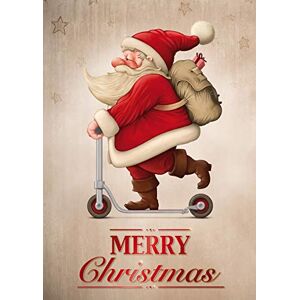 Edition Colibri 11056 Lot de 10 cartes de Noël amusantes avec 10 enveloppes Motif Père Noël humoristique sur scooter électrique au format 14,8 x 10,5 cm - Publicité