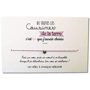 UVACN Carte de Voeux Cousine + Bracelet porte-bonheur Fabriqué en France Idée cadeau original - Publicité