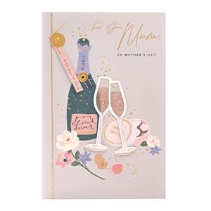 UK Greetings Carte de fête des mères avec enveloppe – Motif champagne, 165 x 254 mm - Publicité