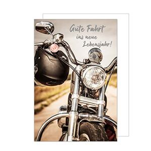 Edition Seidel Carte d'anniversaire de qualité supérieure avec gaufrage et enveloppe Carte de vœux d'anniversaire Pour homme et femme Motif moto G3114 SW022 - Publicité