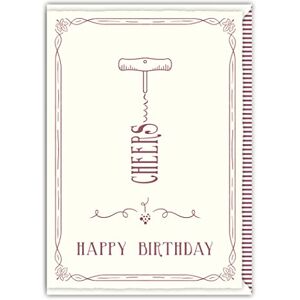 Quire Collections Quire Impressionnant Carte d'anniversaire Happy Birthday Tire-bouchon Cheers - Publicité