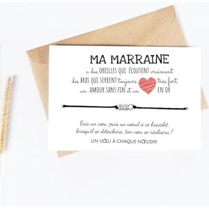 Un Voeu à Chaque Noeud Cadeau Marraine Carte + Bracelet porte-bonheur Anniversaire Noël Baptême - Publicité