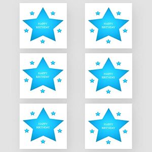 Marvello Blue Star Lot de 6 cartes d'anniversaire (6 cartes) – Enveloppes premium incluses – Un motif – Intérieur vierge – pour lui, papa, oncle, frère, grand-père, fils, ami - Publicité