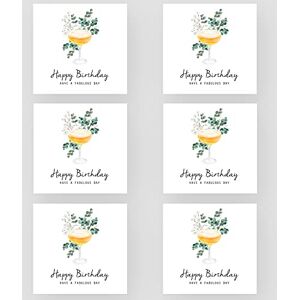 Marvello Lot de 6 cartes d'anniversaire pour cocktail Enveloppes de qualité supérieure incluses Un motif Vierge à l'intérieur Pour elle, maman, sœur, grand-mère, tante, amie - Publicité