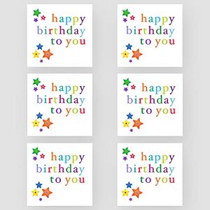 Marvello Lot de 6 cartes d'anniversaire avec étoiles multicolores Enveloppes de qualité supérieure incluses Un motif Intérieur vierge Pour lui, papa, frère, ami, grand-père, oncle - Publicité