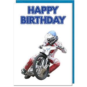 AK Giftshop Carte d'anniversaire sur le thème de la moto Speedway pour papa, mari, frère, fils, grand-père, petit ami - Publicité