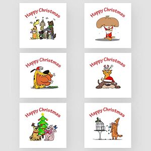 Marvello Funny Pets Lot de 12 cartes de Noël avec enveloppes de qualité supérieure assorties Intérieur vierge Pour amis et famille - Publicité