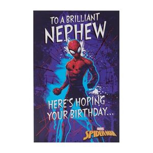 UK Greetings Marvel Spider-Man Carte d'anniversaire pour neveu Motif audacieux - Publicité
