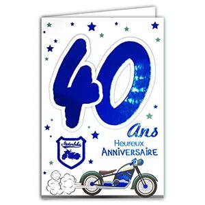 AFIE 69-2131 Carte Anniversaire 40 ans Homme Moto Route 66 USA United States of America Etats-Unis Amérique Etoiles Stars - Publicité