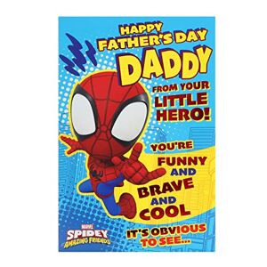 UK Greetings Marvel Carte de fête des pères de la part de son fils avec enveloppe – Motif Spider-Man - Publicité