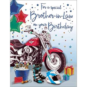 Piccadilly Greetings Regal Publishing C80234 Carte d'anniversaire pour beau-frère – 20,3 x 15,2 cm – Marron/blanc/gris/noir - Publicité