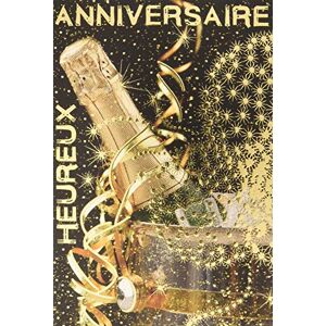 AFIE 69-7076 Carte Félicitations pour votre Mariage 2 Deux Flûtes Bouteille Seau Champagne Vin blanc Pétillant Bulles Etoiles Or Dorées Fête Fabriqué en France - Publicité