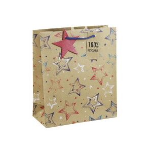 Clairefontaine Sac cadeau 'Etoiles Kraft', moyen - Lot de 10