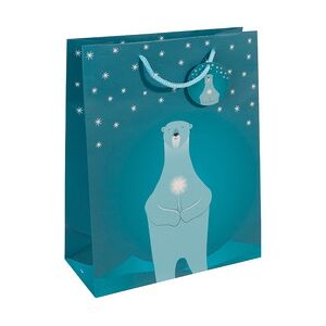 Sigel Sac cadeau de Noël 'Polar bear with candle', petit - Lot de 6