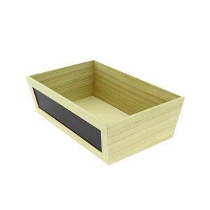 CREAPAK mémo corbeille bois naturel rectangle , 1 face ardoise 40x25x12 cm - carton de 12