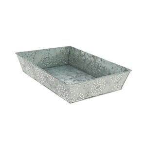 CREAPAK galaxie corbeille métal zinc martelé rectangle 33x23x6,5 cm - carton de 38