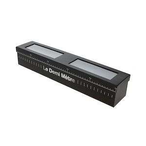 CREAPAK boite carton demi mètre noire + couvercle 2 fenêtres pvc transparent 50x10x9 cm - carton de 6