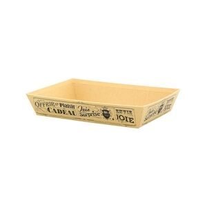 CREAPAK vintage kraft corbeille carton rectangle 27x20x5 cm - carton de 48