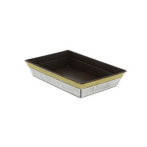 CREAPAK sizal corbeille métal zinc martelé rectangle, cordelette sisal 28x20x5,5 cm - carton de 44