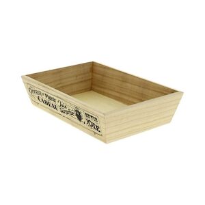 CREAPAK barok corbeille bois naturel rectangle inscriptions noires 28x19x6,5 cm - carton de 20