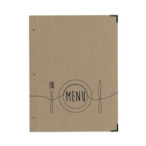 BEQUET Carte des menus 'NATURAL' marquage menu beige 24,5x31,5cm 3 pages x1