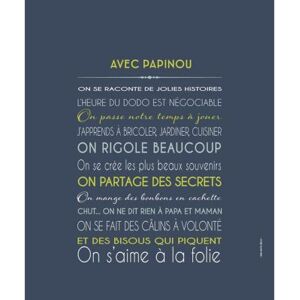 Mes Mots Déco Tableau Papi personnalisable gris carbone (33 x 41 cm) - Publicité