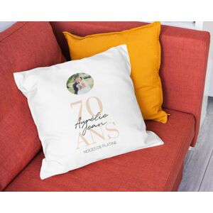 Cadeaux.com Coussin personnalisé anniversaire de mariage - Noces de Platine