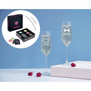 Cadeaux.com Flûtes à champagne personnalisées - Pack coquin Poker Kamasutra