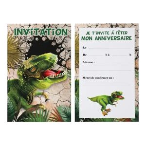 Carte d'invitation Dinosaure T Rex - Lot de 6