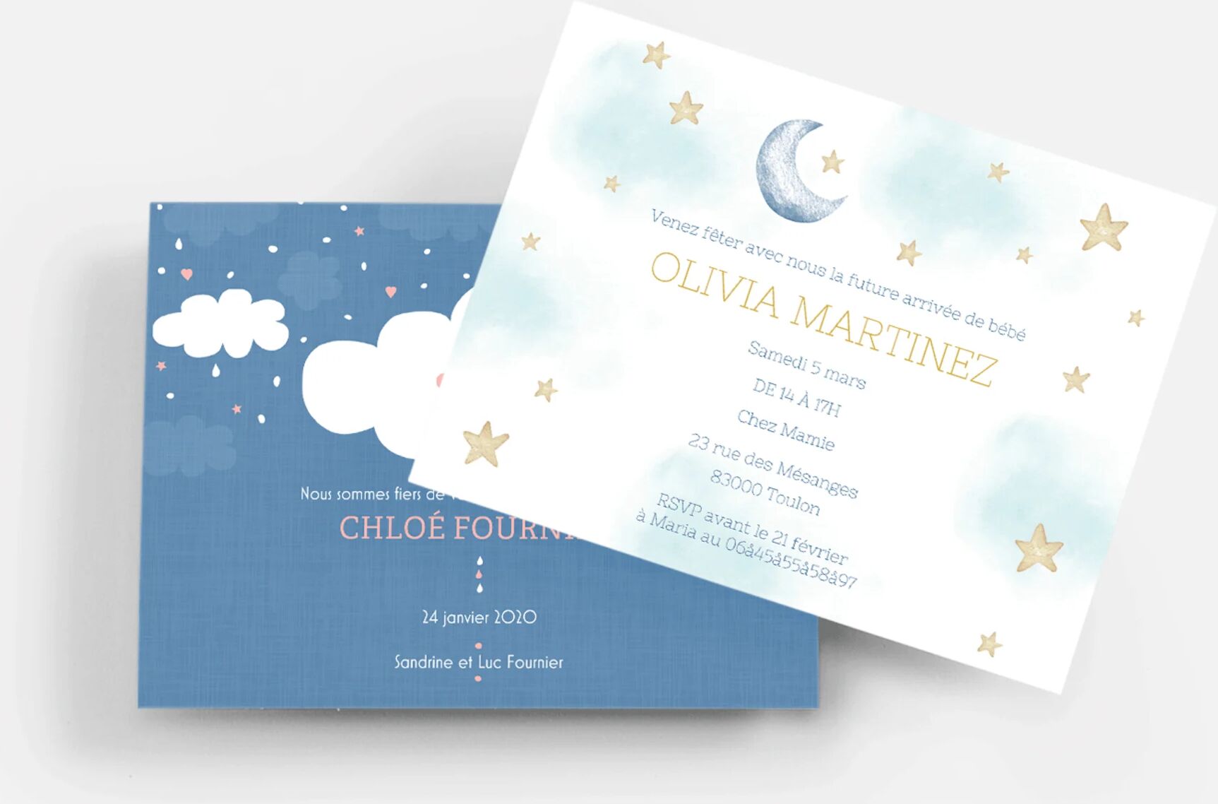 VistaPrint Cartons d’invitation baby shower