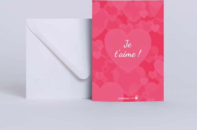 Cadeaux.com Carte Je t'aime - Saint-Valentin