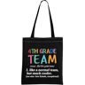 Generic Leraar Tote Bag voor Vierde Grade Leraar 4e Grade Leraar Gift 4e Grade Team Squad Crew Stam Gift, 4e Zwarte Tote