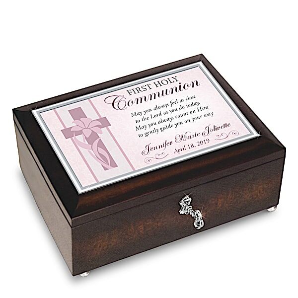 The Bradford Exchange First Holy Communion Music Box With Name And Date  Gift For Girls
