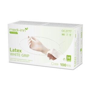 1000 Latexhandschuhe Medi-Inn White Grip - puderfrei - weiss - unsteril - Gr. M