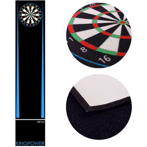 KINGPOWER Dart Teppich Matte Steeldart Zubehör Dartpfeile Dartboard Dartteppich Target Oche Darts Abwurflinie Schutz Gummi Boden Blau Dartscheibe 290 x 60 cm