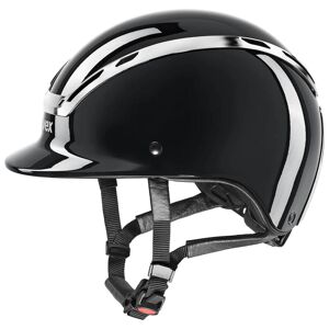 UVEX Reithelm Exxeed Shiny Chrome Helm Black Glossy 54-56
