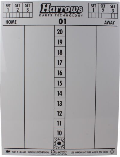 Harrows trocken abwischbare Anzeigetafel mit 4 Markern 45 cm lang
