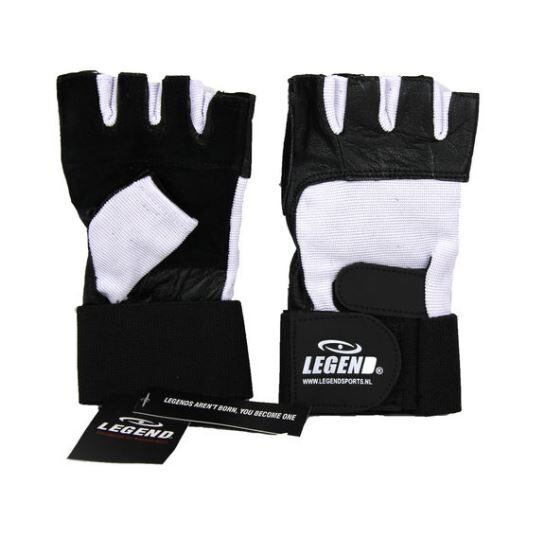 Legend Sports Fitness Handschuh Leder schwarz/weiß Legende Größe XL