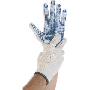 kaiserkraft Guantes de punto de algodón y poliéster STRUCTA I, blanco, UE 120 pares, talla 11 (XXL)