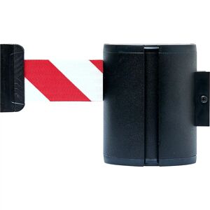 kaiserkraft Cajetín de cinta de aluminio, Wall XXL, color de la cinta rojo/blanco, color de la carcasa negro, magnético
