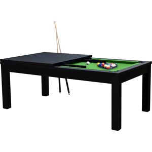 Rendez-Vous Déco Mesa de billar convertible negra con alfombra verde