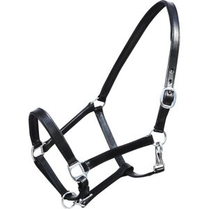 vidaXL Cabezada para caballo cabestro ajustable cuero auténtico negro