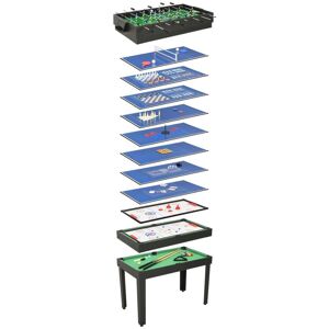 vidaXL Mesa multijuegos 15 en 1 negro 121x61x82 cm