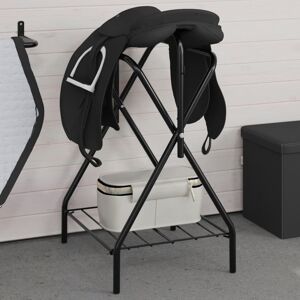 vidaXL Soporte de montura plegable de pie independiente hierro negro