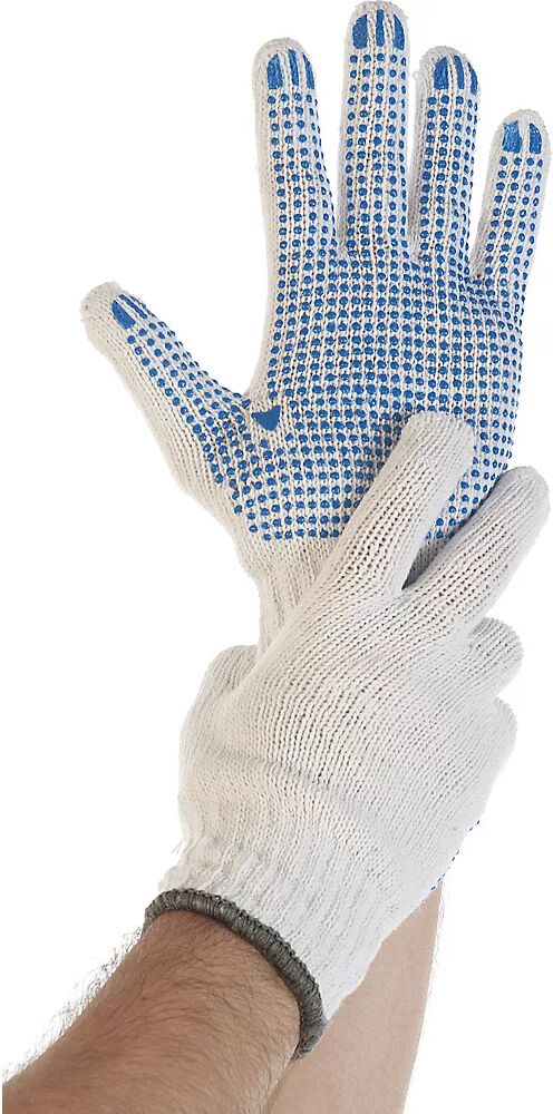 kaiserkraft Guantes de punto de algodón y poliéster STRUCTA I, blanco, UE 120 pares, talla 11 (XXL)