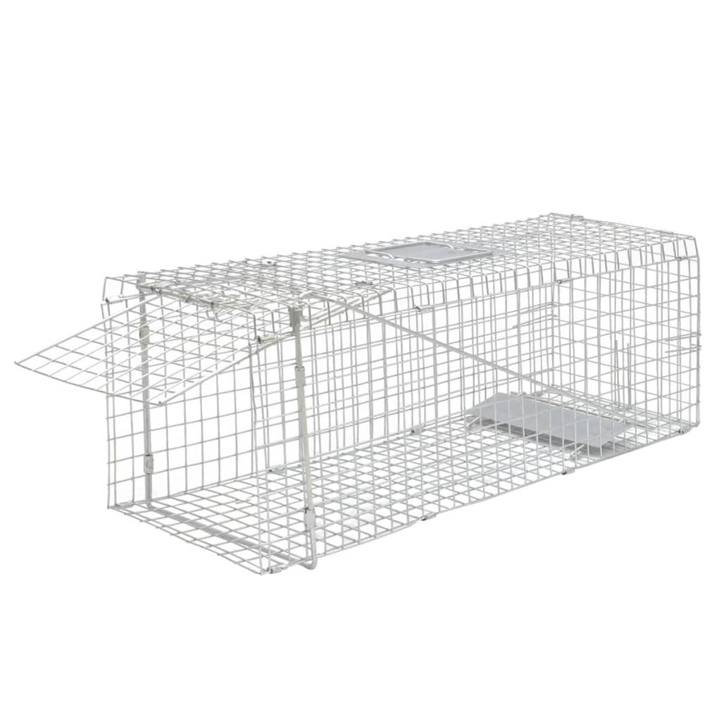 vidaXL Trampa para animales vivos galvanizada 80 cm