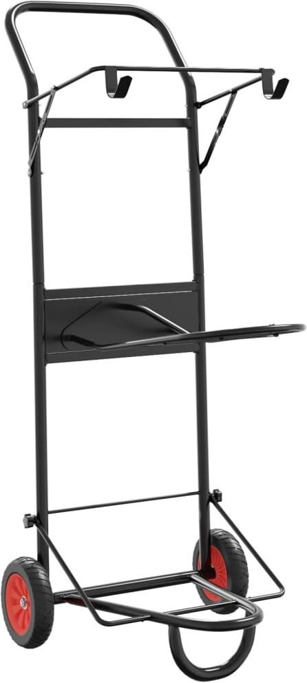 vidaXL Carrito de silla de montar plegable acero negro