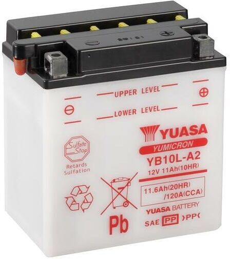 YUASA Batería  Convencional Sin Acid Pack - YB10L-A2 Batería sin paquete ácido -  (135 mm)