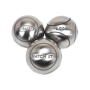 Obut Boules de pétanque Match it inox 76mm strie1 Argent métalisé Taille : 710g Taille : 710g - Publicité